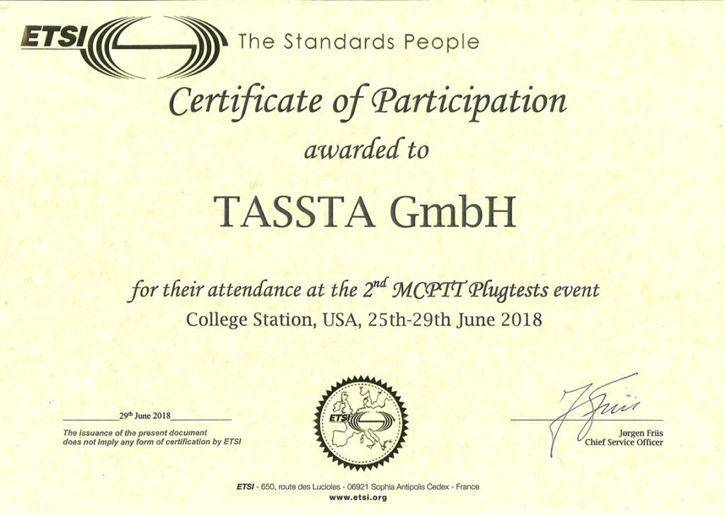 2nd MCPTT plugtests TASSTA