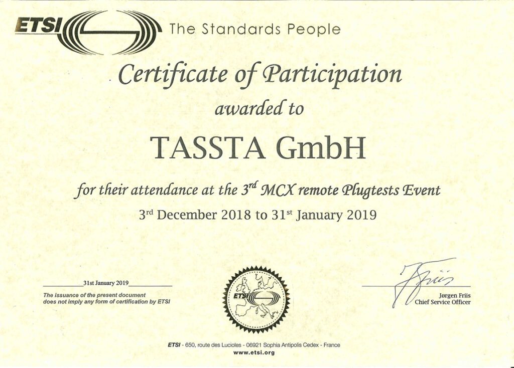 3rd MCPTT plugtests TASSTA
