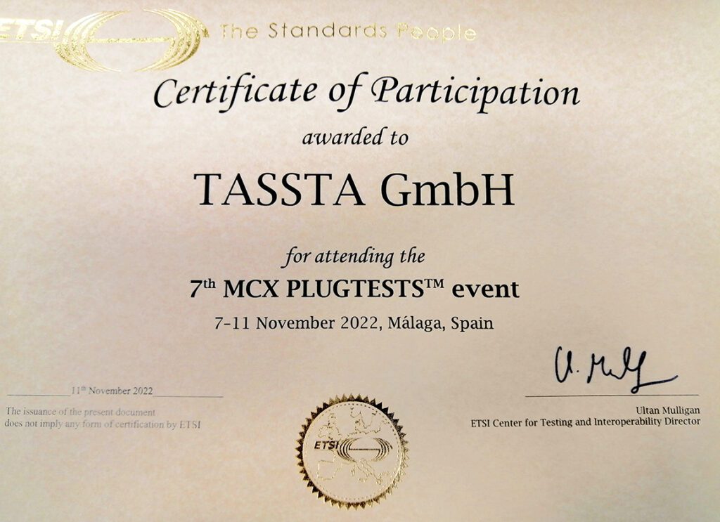 7th MCPTT plugtests TASSTA
