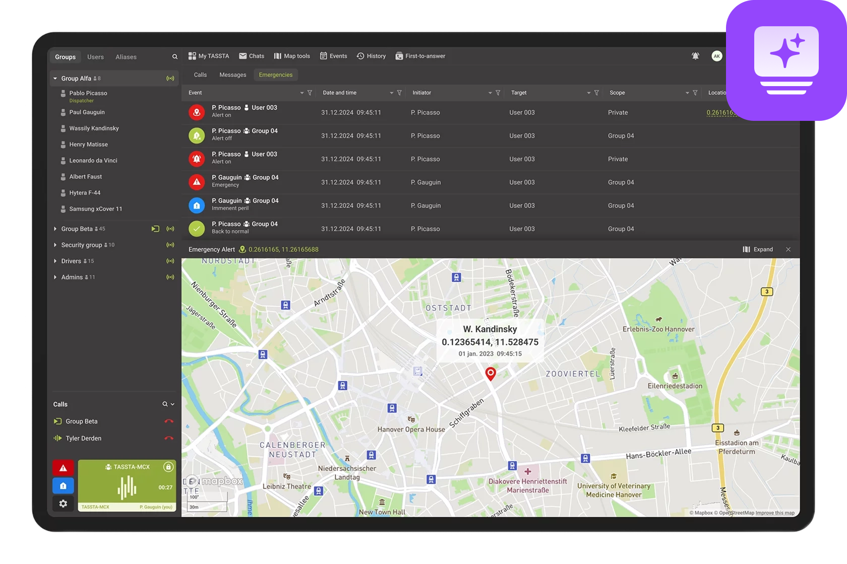 TASSTA T.Galaxy MCX dispatcher app