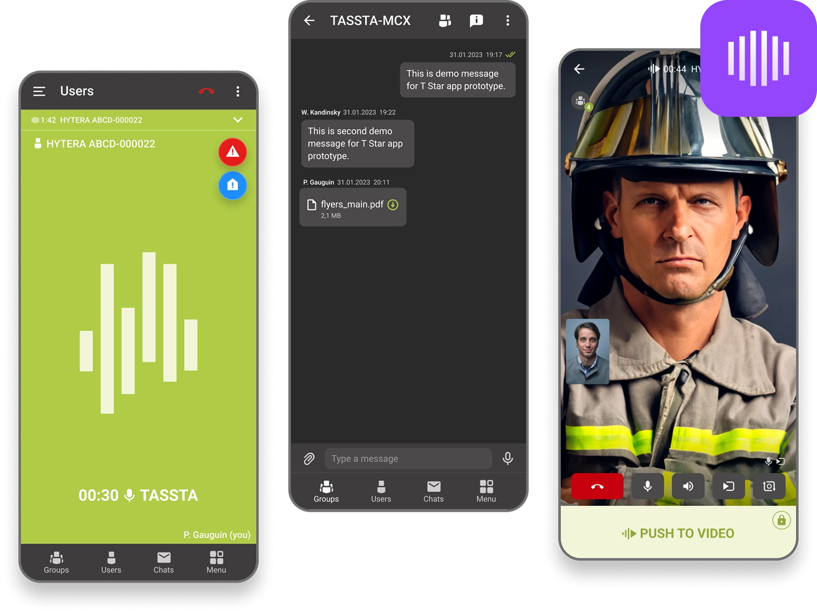 TASSTA T.Star MCX mobile app
